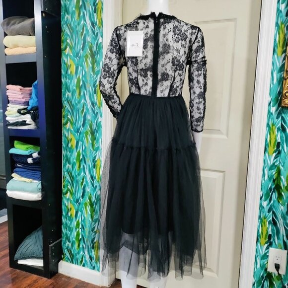 Bare.Z Black Whimsygoth Sheer Rocker Witchy Tulle Black Embelished Dress M, NWT - Picture 3 of 13